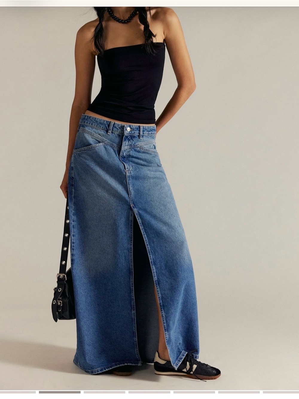 Free People We The Free Come As You Are Denim
Maxi Skirt sapphire blue